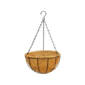 Maceta colgante de 25 cm de diámetro; con nido interno a base de fibras de coco. - K HOME