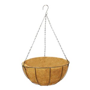 Maceta colgante de 40 cm de diámetro; con nido interno a base de fibras de coco. - K HOME
