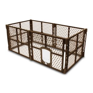Corral para mascotas de estructura plástica con 1 puerta tipo vaivén. - K HOME