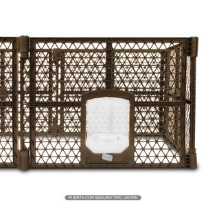 Corral para mascotas de estructura plástica con 1 puerta tipo vaivén. - K HOME