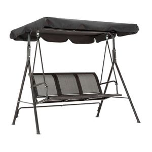 Silla mecedora para jardín con 3 puestos de malla ventilada PREMIUM. - K HOME
