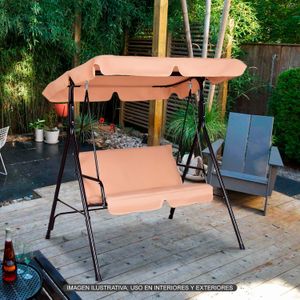 Silla mecedora para jardín con 2 puestos de malla ventilada PREMIUM. - K HOME