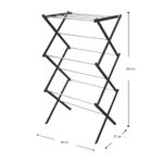 Tendedero-extensible-de-3-niveles-pequeño-con-estructura-de-acero-y-aluminio.-Ideal-para-prendas-medianas-y-pequeñas.-Negro-con-plateado-K-HOME