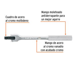 Mango articulado de 7-1/2" x 13 mm para dados cuadro 3/8" - TRUPER