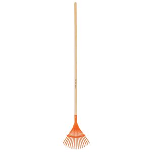 Escoba metálica para jardín, curva, 15 dientes, mango 48" - TRUPER
