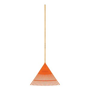 Escoba plástica flexible para jardín, 22 dientes, mango 48" - TRUPER