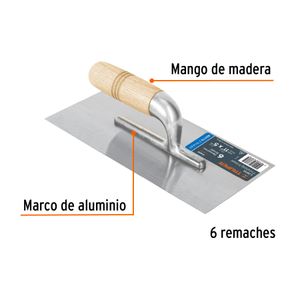 Llana canto recto 11", 6 remaches, mango de madera - TRUPER