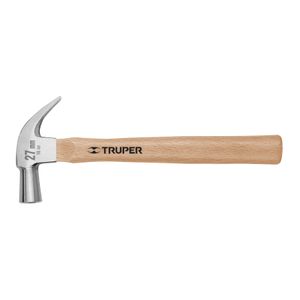 Martillo cabeza cónica 27 mm uña curva, mango madera - TRUPER