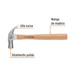 Martillo-cabeza-conica-29-mm-uña-curva-mango-madera