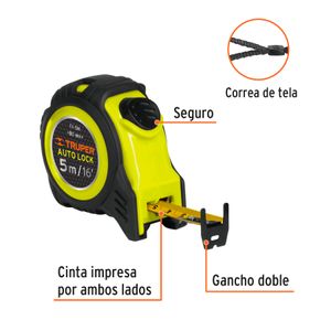 Flexómetro Auto-Lock contra impactos 5 m cinta 19 mm - TRUPER