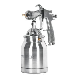 Pistola para pintar succión HVLP vaso aluminio, 1.4 mm - TRUPER
