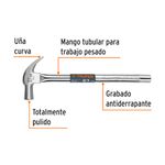 Martillo-cabeza-conica-27-mm-uña-curva-mango-tubular