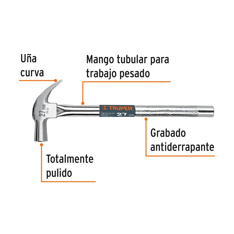 Martillo-cabeza-conica-27-mm-uña-curva-mango-tubular