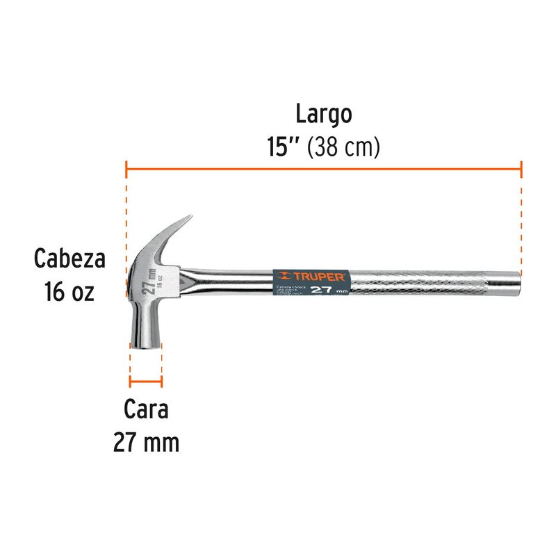 Martillo-cabeza-conica-27-mm-uña-curva-mango-tubular