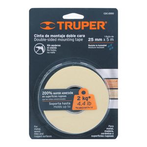 Cinta doble cara de 25 mm x 5 m - TRUPER