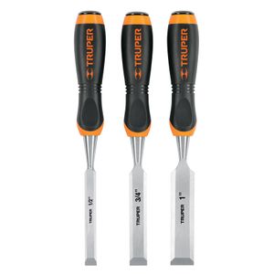 Juego de 3 formones mango Comfort Grip - TRUPER