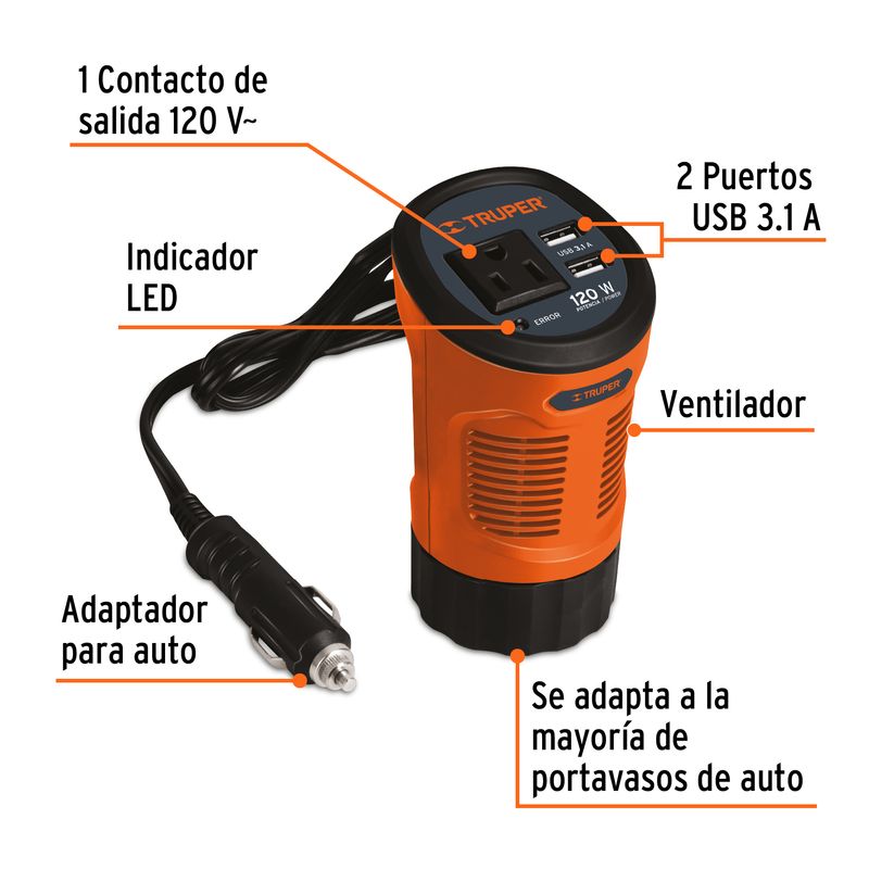Inversor-de-corriente-120-W-tipo-vaso-2-puertos-USB