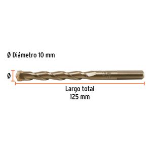 Broca para concreto 10 x 125 mm - TRUPER