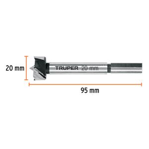 Broca forstner 20 mm para madera - TRUPER