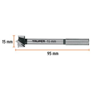 Broca forstner 15 mm para madera - TRUPER