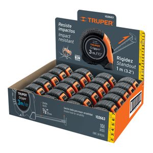 Flexómetro Gripper 3 m cinta 13 mm - TRUPER