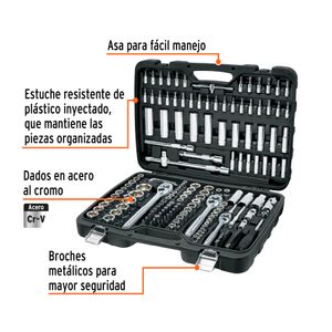 Juego de 172 herramientas 1/4", 3/8" y 1/2" mm p/mecánico - TRUPER