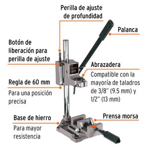 Soporte vertical para taladro 3/8"-1/2" - TRUPER
