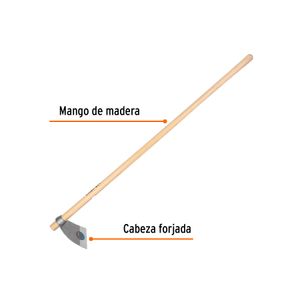 Azadón Lane No.2 de 2.0 lb con mango madera de 54" - TRUPER