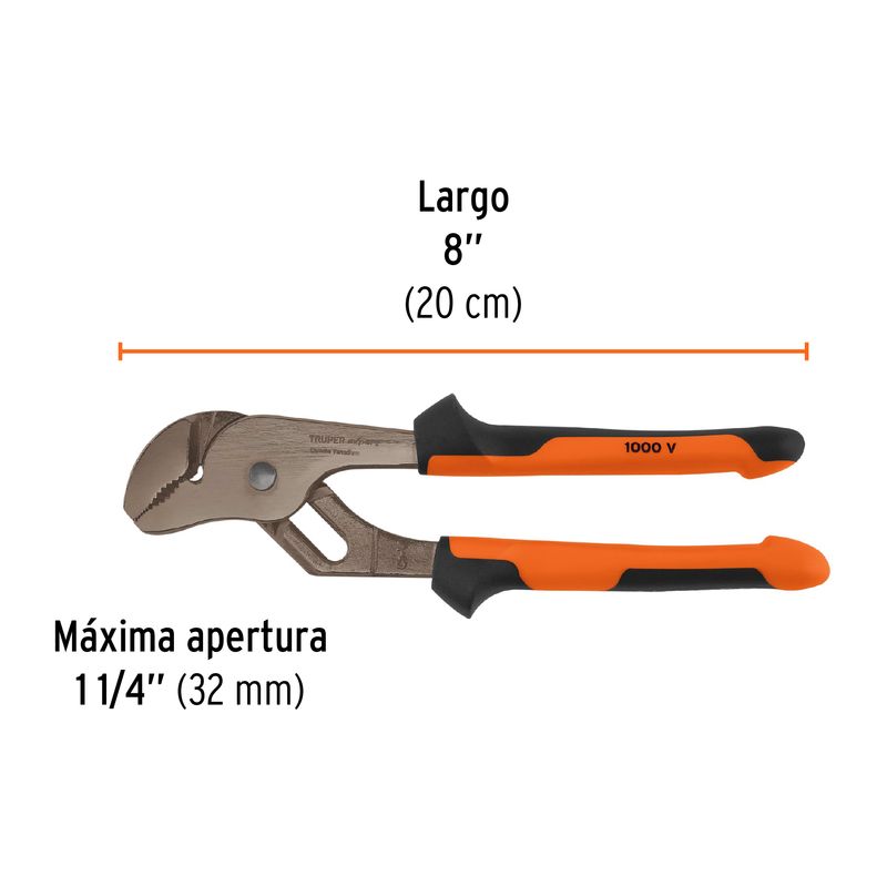 Alicate de corte diagonal de 7, 1,000V. mango confort grip, Truper