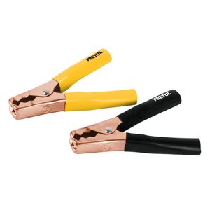 Caballete con 2 caimanes para cables pasa corriente - TRUPER