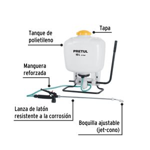 Fumigador de 15 L manual de mochila - PRETUL