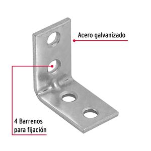 Bolsa con 24 escuadras esquineras 1" x 1" - TRUPER