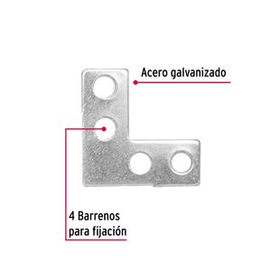Bolsa con 24 escuadras planas cantoneras 1" x 1" - TRUPER