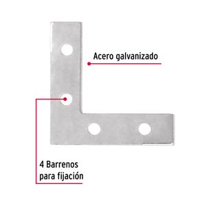 Bolsa con 24 escuadras planas cantoneras 2" x 2" - TRUPER