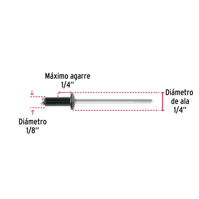 Bolsa-con-50-remaches-1-8-x1-4--negros-de-aluminio-ala-1-4-