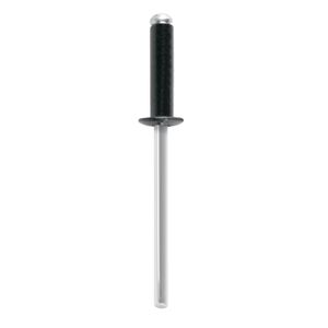 Bolsa con 50 remaches 1/8"x3/8" negros de aluminio, ala 1/4" - TRUPER