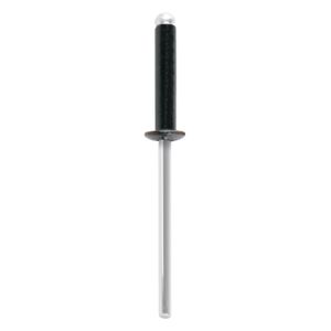 Bolsa con 50 remaches 1/8"x1/2" negros de aluminio, ala 1/4" - TRUPER