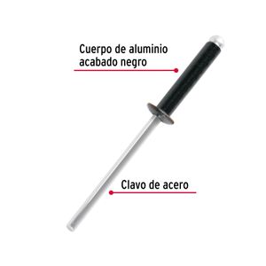 Bolsa con 50 remaches 1/8"x1/2" negros de aluminio, ala 1/4" - TRUPER