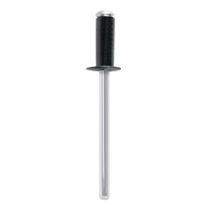 Bolsa con 50 remaches 5/32"x1/4" negros de aluminio, ala 5/16" - TRUPER
