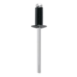 Bolsa con 50 remaches 3/16"x1/4" negros de aluminio, ala 3/8" - TRUPER