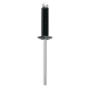 Bolsa con 50 remaches 3/16"x3/8" negros de aluminio, ala 3/8" - TRUPER