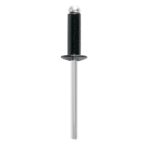 Bolsa con 50 remaches 3/16"x1/2" negros de aluminio, ala 3/8" - TRUPER