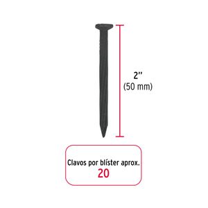 Blíster con 20 clavos negros para concreto 2" - TRUPER