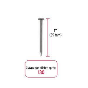 Blíster con 130 de clavo estándar 1" con cabeza - TRUPER