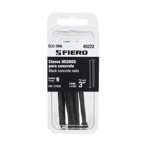 Blíster con 12 clavos negros para concreto 3" - TRUPER
