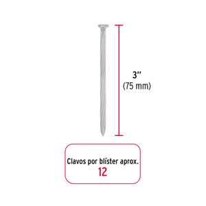 Blíster con 12 clavos galvanizados para concreto 3" - TRUPER