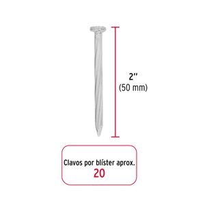 Blíster con 20 clavos galvanizados para concreto 2" - TRUPER