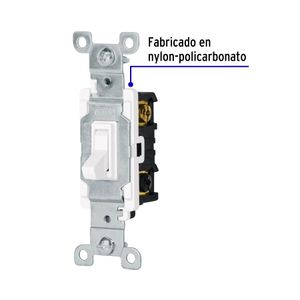 Interruptor vertical de palanca, 3 vías, Standard, blanco - TRUPER
