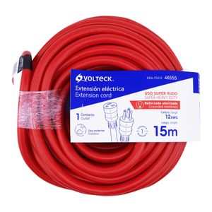 Extensión reforzada aterrizada 15 m 3x12 AWG - VOLTECK