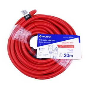 Extensión reforzada aterrizada 20 m 3x12 AWG - VOLTECK